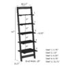 5-Tier Slatted Wood Leaning Ladder Shelf for Narrow Storage, Wooden Bookcase for Living Room, Bathroom, Kitchen, Office or Bedroom, Black Finish