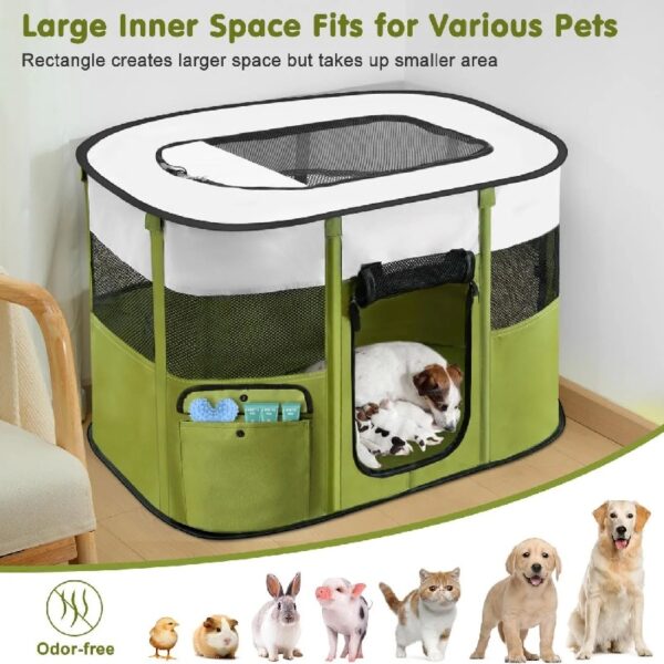 6dd6fe2a017348208418b329015ac2ee Portable Pet Playpen, 600D Oxford Foldable Dog Play Tent Kennel Crate for Indoor Outdoor Travel Camping, Come with Free Carrying Case&Folding Bowl, Great for Puppy Cat Bunny, Green L