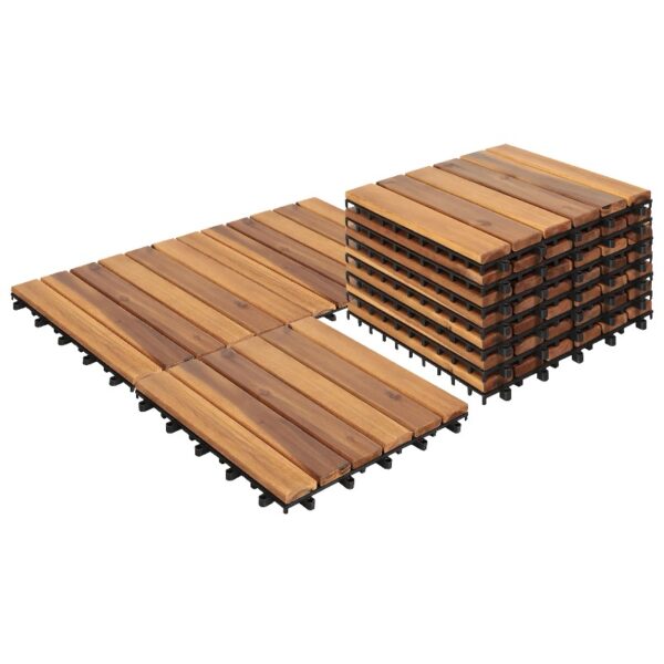 10PCS Interlocking Deck Tiles Plastic Waterproof Outdoor Flooring 12