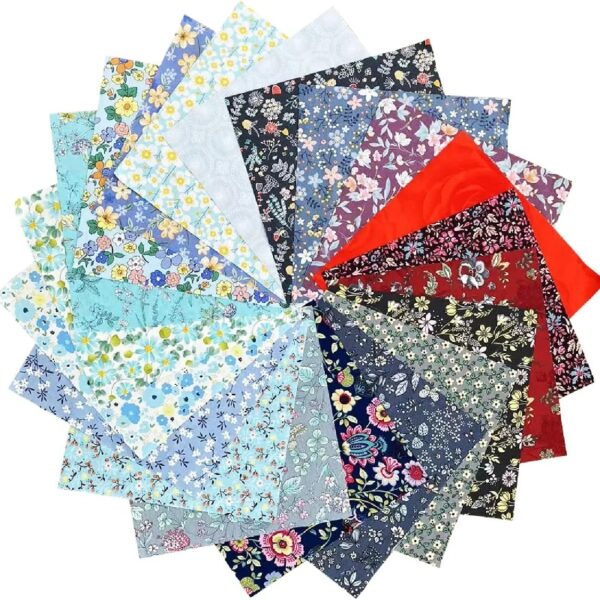 6e20d5f7eeb44c589983b32b00f645a4 50PCS 10 x 10 inch Floral 100% Cotton Fat Quarters Fabric for Sewing and Quilting Bundles Precut Fabric Square for DIY Craft Patchwork