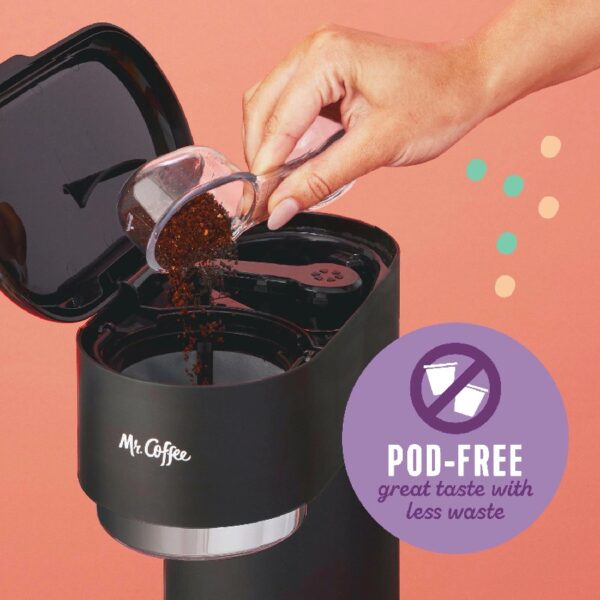 Single-Serve Iced and Hot Coffee Maker with Reusable Tumbler and Coffee Filter, Black