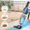 25Kpa Corded Stick Vacuum Cleaner with Powerful Suction, 3-in-1 Lightweight Handheld Vacuum Cleaner for Home Carpet Pet Hair, Black Grey, BR602