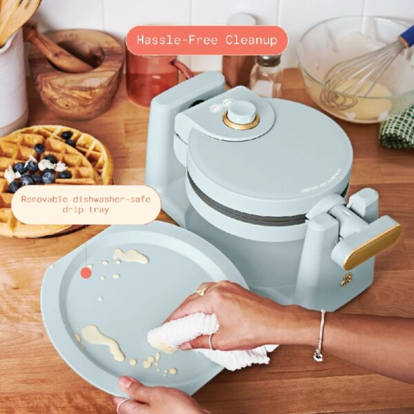 Rotating Belgian Waffle Maker, White Icing by Drew Barrymore