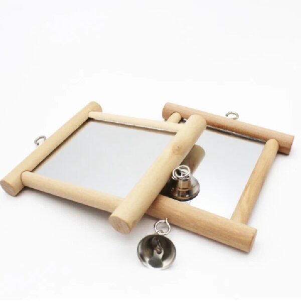 Pet kare - Small and medium-sized parrot toy bird bell birdcage standing mirror stand bar