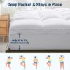 100% 400TC Mattress Topper Queen for Back Pain, Extra Thick Cooling Mattress Pad, Mattress Protector Pillow Top Mattress Cover with 8-21