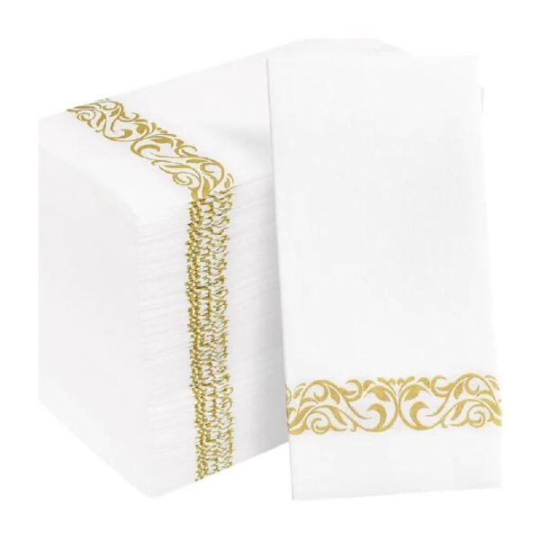 100 Disposable Guest Towels Soft and Absorbent Linen-Feel Paper Hand Towels
