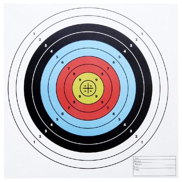 50-Pack Bullseye Large Paper Shooting Range Targets for Pistol Shooting - 17x17 in Bulk Pack for Hunting Accessories, Handguns, Gun Range, Firearms with Colorful Design (10 Rings)