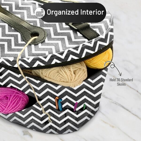 MOMOTOYS 74-Piece Crochet Kit for Beginners and Kids with Instruction Book and Zigzag Gray Organizer Bag