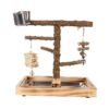 Stgfyxgs Birds Wood Perches Wooden Bird Toys Playground Bird Cage Accessories with Removable Tray for Parakeets Lovebird Canaries Macaw