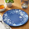 12-Piece Daisy Bamboo Melamine Dinnerware Set, Blue