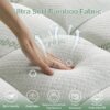 Bamboo Queen Size Quilted Pillowtop Mattress Topper Pad Cover with Deep Pocket Fitted Up to 8