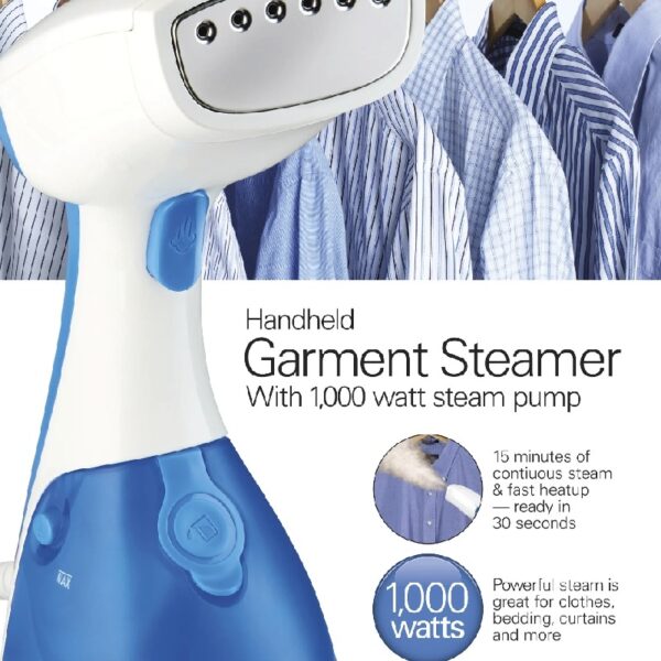Handheld Garment Steamer for Clothes, Bedding, Curtains, Traveling, 1000 W Steam Pump