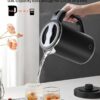 Travel Electric Tea Kettle with Auto Shut-Off & Boil Dry Protection, 304 Stainless Steel Mini Portable Water Boiler, 0.8 L Fast Heating Coffee Kettle, Perfect Holiday Gifts Black