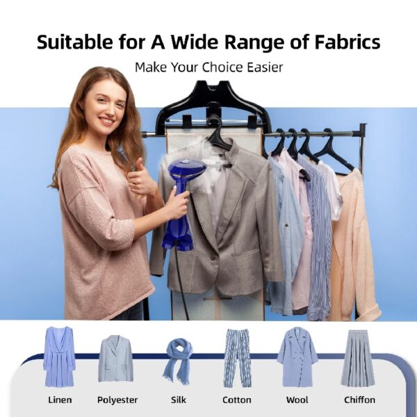 Steamer for Clothes, 1500W Handheld Clothing Steamer for Garment, 168/288ml Big Capacity Steam Iron, for Home, Office