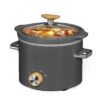 2 Quart Slow Cooker, Small Slow Cooker with Removable Ceramic Pot, Slow Cooker Food Warmer with 3 Heating Settings & Dishwasher Safe Glass Lid, Grey