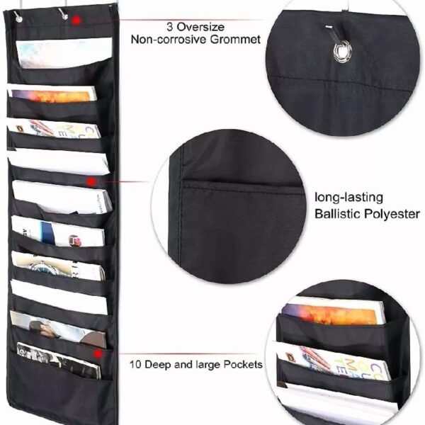 Hanging Wall File Organizer Mount Paper Folder Holder Letter 10 Storage Pocket
