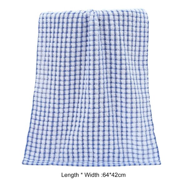 6 Pcs Kitchen Cleaning Towel Great Water Absorption Capacity Plaid Print Thickened Kitchen Dish Towel Dish Drying Cloth Furniture Wiping Pads