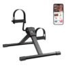 Mini Under Desk Bike Pedal Exerciser, Portable Folding Pedal Exerciser with Adjustable Resistance, Under Desk Bicycle Peddler for Arm and Leg Workout with LCD Monitor & Calorie Tracker