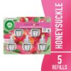 Plug-In Scented Oil Air Freshener Warmer Refills, Honeysuckle and Raspberry, 5 Count