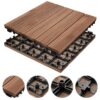 12'' x 12'' Fir Wood Flooring Tiles 11sq ft Coverage Area, 11 Pieces, Brown