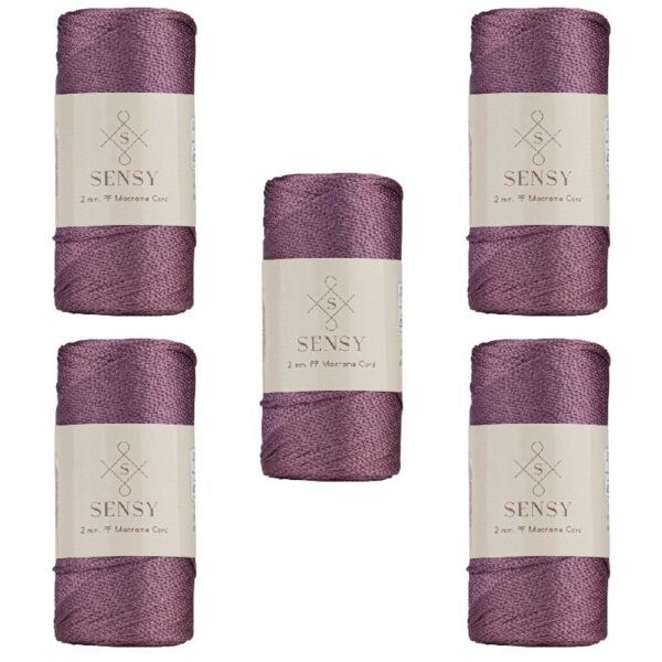 5 Skeins of Sensy Premium 2mm 251 Yards Polyester Rope 100% Polypropylene Cord Macrame Cord 2mm Crochet Bag Cord Macrame Rope Crochet Thread Gift for Knitter (Latte)