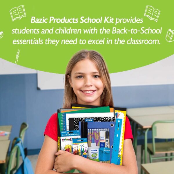 BAZIC School Kit Supplies Kit 86 Count, Bazic Products School Supplies Composition Books for Student 3-6 Grades, Spec May Vary, 1-Pack
