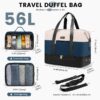 Travel Duffel Bag for Women, Large Weekender Overnight Bag, Carry-on Gym Bag with Separate Shoes Compartment, Mom Hospital Bags for Labor and Delivery with 2 Packing Cubes