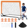 Kids Soccer Goal for Backyard, 4X3 ft Toddler Soccer Nets Training Equipment with Soccer Ball and 10 Soccer Cones, Portable Pop Up Soccer Set for Kids and Youth Games and Training Goals