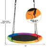 Outdoor Swing, Hanging Swing Bench Chair, 40 Inch Flying Saucer Tree Swing Outdoor Play for Kids