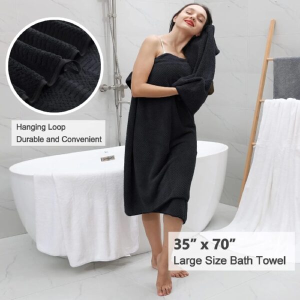 4 Pack Large Bath Towel Set 600 GSM Ultra Soft Oversized White Towel Set 35
