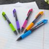 BAZIC Optima 5-Color Oil Gel Fuse Tech Ink Retractable Pen, 0.7 mm, (5/Pack), 12-Pack