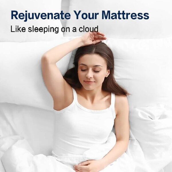 100% 400TC Mattress Topper Queen for Back Pain, Extra Thick Cooling Mattress Pad, Mattress Protector Pillow Top Mattress Cover with 8-21