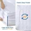 Queen Size Mattress Topper,400TC 100%Cotton Cooling Mattress Pad Cover Extra Thick Alternative Fill Pillow Top Cooling Bed Topper and Hotel Mattress Protector