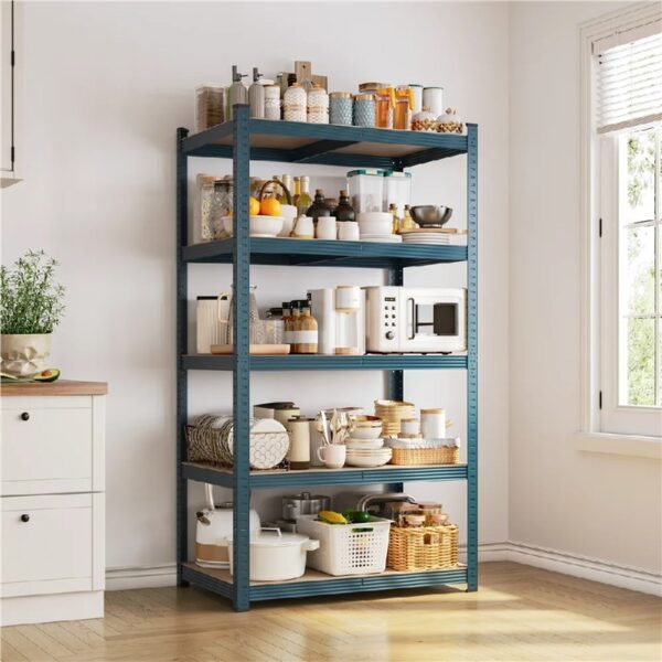 5-Tier Metal Boltless & Adjustable Storage Rack, Blue