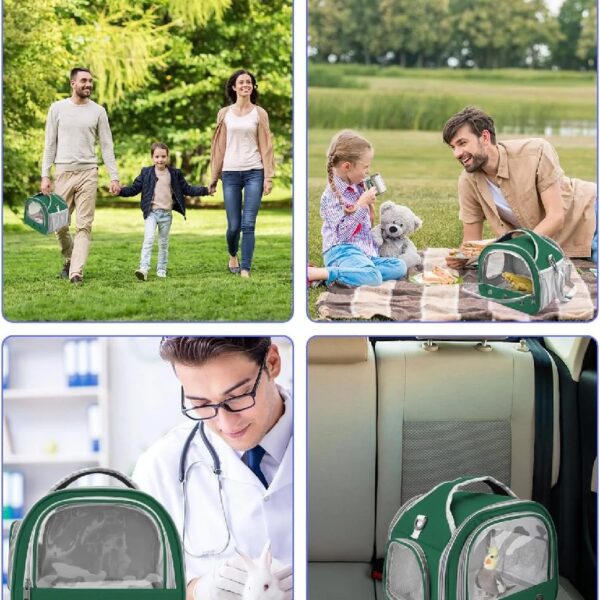 796b2ca53dd04140a75ab329015ba023 Bearded Dragon Travel Carrier, Portable Guinea Pig Carrier Bag Tortoise Carrier Pouch for Bunny Hamster Chinchilla Hedgehog Lizard Bird Outgoing Reptile Travel Carrying Case - Grey