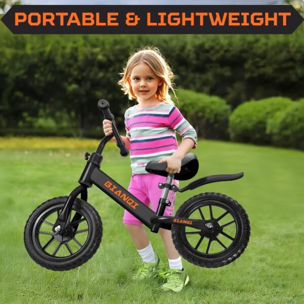 Kid Balance Bike, 12'' Toddlers Training Bicycle for 2-5 Years Old Boys Girls, Lightweight with Lighting up Wheels, Bule