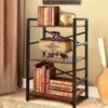3 Tier Bookshelf, Industrial Small Bookcase Storage Organizer for Living Room, Bedroom
