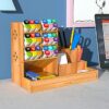 Wooden Pen Pencil Storage Holder Organizer Office Study Desk Tidy Caserack Shelf