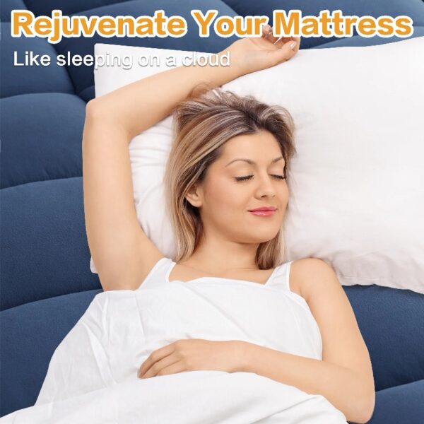 100% 400TC Mattress Topper Queen for Back Pain, Extra Thick Cooling Mattress Pad, Mattress Protector Pillow Top Mattress Cover with 8-21
