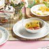Country Cottage, White and Green Round 12-Piece Dinnerware Set