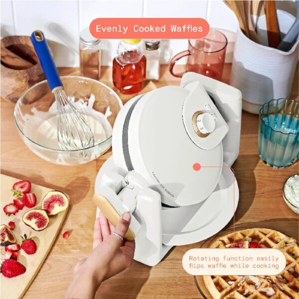 Rotating Belgian Waffle Maker, White Icing by Drew Barrymore