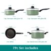 7 Piece Non Stick Aluminium, Pots and Pans Cookware Set, Black