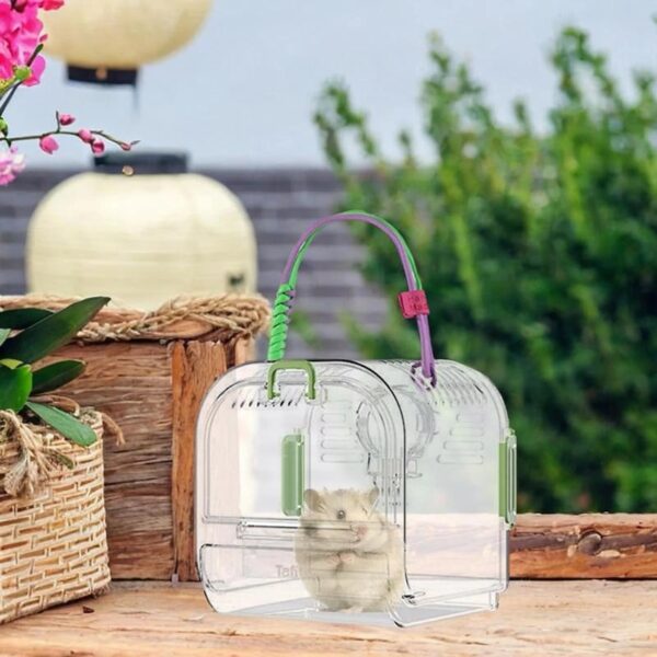 menolana Hamster -carry Bag Cage, Small Tier Carry Case, Guinea Pig Cage Outdoors, Hamster Travel Carrier for Chinchilla, Ferret, Mice, Mice green