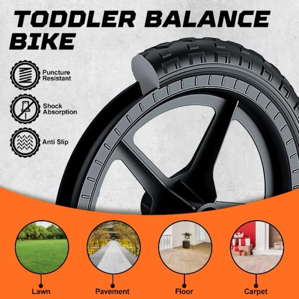 Kid Balance Bike, 12'' Toddlers Training Bicycle for 2-5 Years Old Boys Girls, Lightweight with Lighting up Wheels, Bule