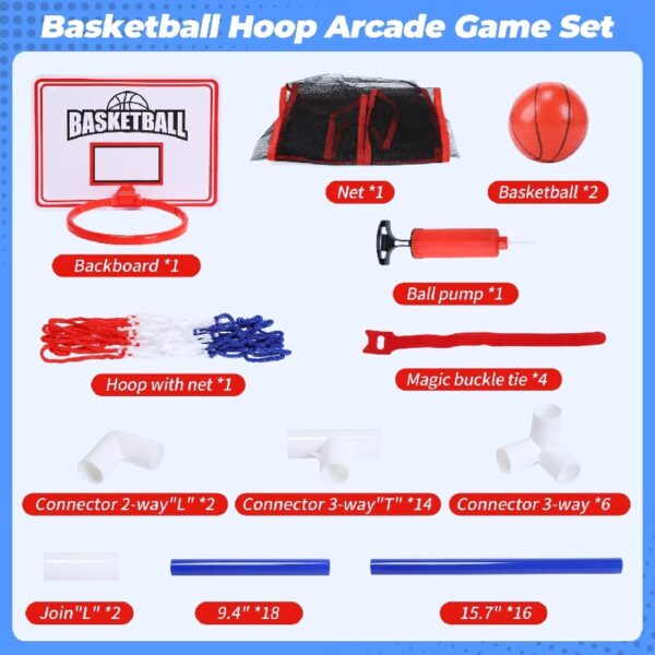 Kids Arcade Basketball Game, Indoor/Outdoor Basketball Hoop With 4 Balls, Basketball Game Toys Gifts for Boys and Girls (Blue)