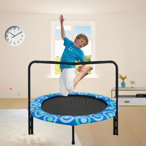 Assembled children's trampoline happy expression outdoor and indoor for kids age 3 - 7