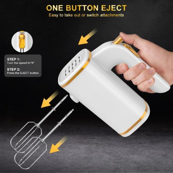Hand Mixer, 450W Turbo Electric Handheld Mixer, 5 Speed Electric Mixers for Kitchen (Black)
