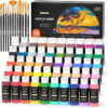 Acrylic Paint, Shuttle Art 50 Colors Acrylic Paint Set, 2oz/60ml Bottles, Rich Pigmented, Water Proof, Acrylic Paints for Artists, Beginners and Kids on Canvas Rocks Wood Ceramic Fabric