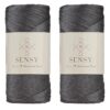5 Skeins of Sensy Premium 2mm 251 Yards Polyester Rope 100% Polypropylene Cord Macrame Cord 2mm Crochet Bag Cord Macrame Rope Crochet Thread Gift for Knitter (Latte)