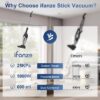 25Kpa Corded Stick Vacuum Cleaner with Powerful Suction, 3-in-1 Lightweight Handheld Vacuum Cleaner for Home Carpet Pet Hair, Black Grey, BR602